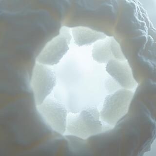 Close-up of foam cells showing open structure