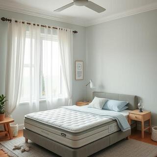 Family bedroom with reinforced edge mattress