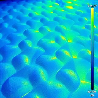 Thermal airflow heatmap across the mattress surface