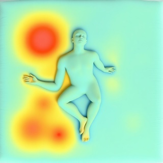 Pressure map showing reduced hotspots on mattress surface