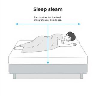Side sleeper diagram showing shoulder relief and neck lift