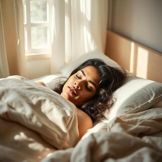 Side sleeper portrait with pillow
