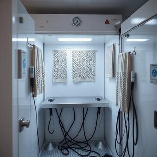 Humidity chamber with probes and knit swatches