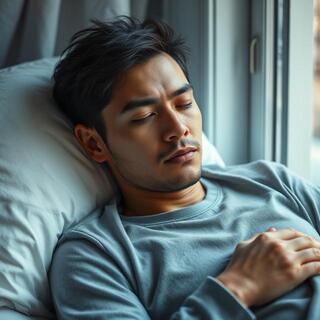 Sleeper portrait by the window