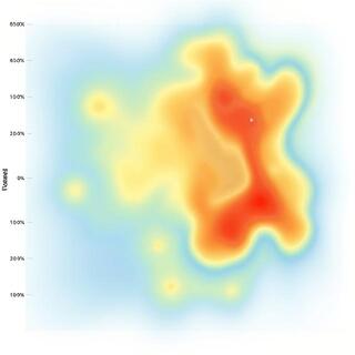 Pressure map showing reduced red zones